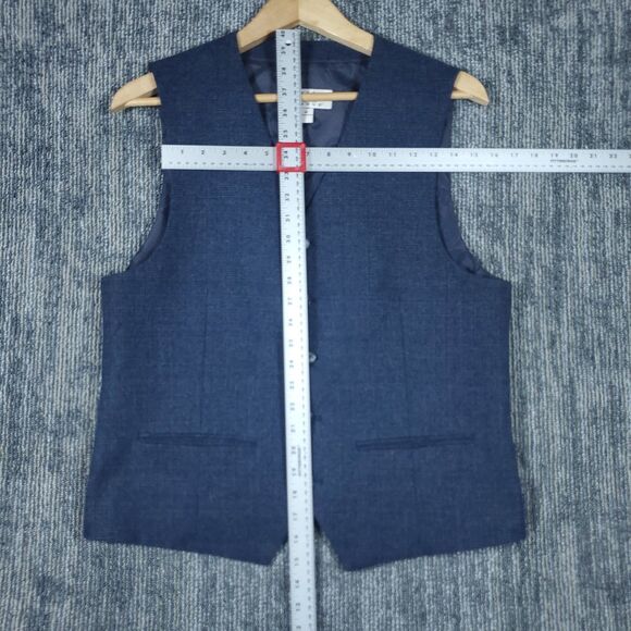 Joseph Abboud Suit Vest Mens M Blue Tweed Wool Blend 5 Button Waistcoat - Picture 6 of 9